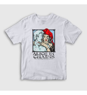 Presmono Unisex Çocuk Beyaz Medusa Alice In Chains T-Shirt 7777tt