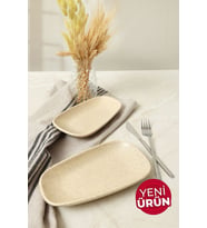 Keramika Mat Krem Tetra Kayık Tabak 21 Cm 2 Adet 039 (A.Krem)