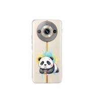 Realme 11 Pro ile Uyumlu Splash Panda Tasarımlı Şeffaf Silikon Kılıf