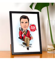 Kişiye Özel Patron Adam Karikatürlü Resim Çerçevesi