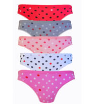 5li Kadın Puantiyeli Pamuklu Bikini Külot İç Çamaşırı Kelebek (Karışık)