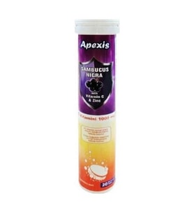 Apexis Sambucus + C Vitamini 1000 mg + Çinko 20 Efervesan Tablet