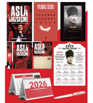 Asla Vazgeçme - Ayraç - Kartpostal - Poster - Yaşamak Cesaret İster -  2026 Ajanda Komutan - Kalpaklı Ahşap Duvar Takvimi - Masa Takvimi