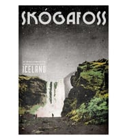 Izlanda'nın Skogafoss Şelalesi Tablo Ahşap Poster Dekoratif