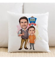 Kişiye Özel Karizmatik Baba ve Oğlu Karikatürlü Yastık