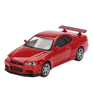 Nissan Skyline GT-R (R34) V-Spec Active Red 1:64 Diecast Model Araba