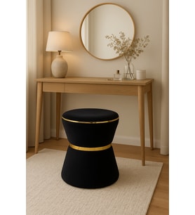 Fine Black-gold Puf (Siyah)