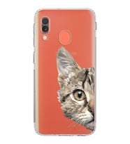 Samsung Galaxy A20e  Kamera Korumalı  Kapak Catface Tasarımlı  Şeffaf Kılıf
