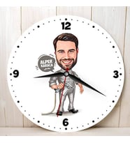 Boyacı Erkek Hediye Kişiye Özel Karikatürlü Duvar Saati