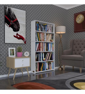 Kenzlife kitaplık süper ga 150*80*19 byz 5 katlı tek bölme çift bölme opsiyonlu ofis mutfak banyo dolabı arkalıksız (Karışık)