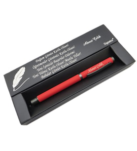 Signator® C583 Kırmızı Roller Kalem  İsme Özel Kalem  Hediyelik Kalem (Karışık)