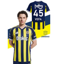 Fenerbahçe Orijinal Lisanslı Kişiye Özel 2025/26 Çubuklu Yeni Sezon Forma (Sarı-Lacivert)