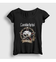 Presmono Kadın Siyah Skull Combichrist T-Shirt 440181tt