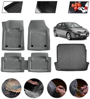 Renault Megane 2 Sedan 2002-2009 Uyumlu Paspas Araca Özel Bagaj Havuzu MBS Gri