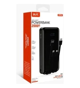 Bpb6 20.000MAH Powerbank Siyah 4 Cihaz ve Şarj Dahili 3in1 Kablo