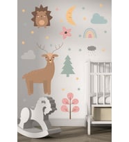 Hayvanlar Bulut Yıldız Sticker Duvar Çocuk Odası Sticker Dekorasyon (Karışık)