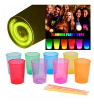 Periboia Karanlıkta Yanan Mega Glow Bardaklar 8 Adet (Karışık)