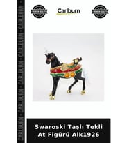 Özel Üretim Dekoratif Hediyelik Salon Figür Swaroski Taşlı Tekli At Figürü Alk1926