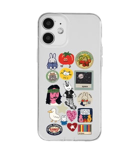 Iphone 12 Uyumlu Sticker Tasarımlı Şeffaf Telefon Kılıfı