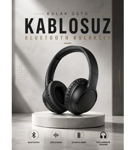 Kulak Üstü Kablosuz Bluetooth Kulaklık Yüksek Ses Kaliteli Anc Özelliği