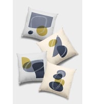 Lacivert Geometrik Çift Taraf 4'lü Set Kırlent Kılıfı 4KR014