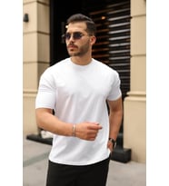 Erkek Kolları Dar Kesim Rahat Kalıp Basic Tişört