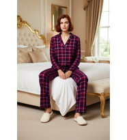 Kadın Ekoseli Gömlek Yaka Konforlu Pijama Takımı Fonksiyonel Dayanıklı Kaliteli Estetik Şık