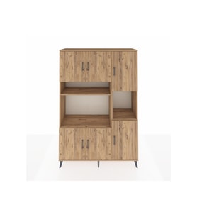 Hyperion Gardrop 9 Raflı 6 Kapaklı 132x44x195 Çam-Çam