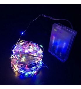 Greyder Gd957 Şerit Pilli Aydınlatma 3 Metre 30 Adet Rgb Peri Led (Çok Renkli)