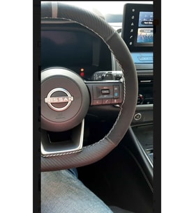 DİKİŞLİ DİREKSİYON KILIFI KARBON/NUBUK GRİ YÜZÜK/DİKİŞ NİSSAN JUKE
