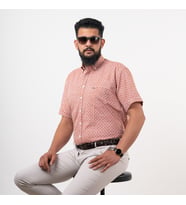 DORSS CEPLİ RAHAT KALIP KISA KOL ERKEK GÖMLEK (Krem)