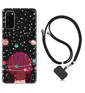 Samsung A02S A03S A10 A12 A13 A21S A22 Kılıf Boyun Askılı Silikon Space Woman 1311