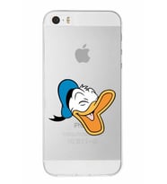Apple iPhone 5S Uyumlu Kapak Donald Duck Tasarımlı Şeffaf Silikon Kılıf