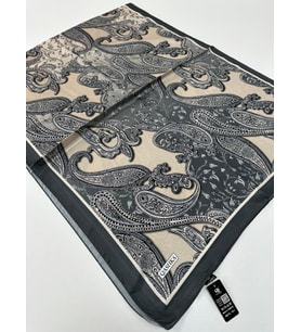 QASHKA Saten İpek Şal Etro Desen LBT0107