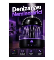 Denizanası Efektli Ultrasonik Hava Nemlendirici – 7 Renk RGB Işık 2H 4H 8H Zamanlayıcı
