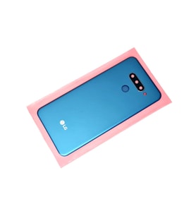 LG Q60 Arka Pil Batarya Kapağı (Kamera Lensi) Mavi