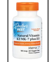 Doctor's Best  Natural Vitamin K2 MK-7 plus D3  180mcg  60 Veggie Capsul.Made ın Usa.3942 (Renksiz)