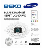 75 Adet Beyaz Bulaşık Makinesi Sepet Ucu Kapak Pas ve Küf Önleyici Çizilmeyi Engeller (BEYAZ )