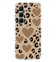 Infinix Hot 50 Pro 4G - Hot 50 4G Kılıf Boutique Baskılı Resimli Leopar Kalp Pcode -068