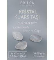 Sertifikalı Kristal Kuvars Taşı Kütle 10-15 mm Cüzdan Boy – Niyet Güçlendirme ve Denge Taşı (Çok Renkli)