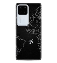 Vivo V30 Kılıf Desenli Silikon Platinium Series Black Plane 1868