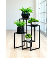 DEKORATİF METAL 4 RAFLI SAKSILIK KATLI DİKEY SAKSI STANDI ÇİÇEKLİK BAHÇE VE BALKON DEKORU GARDEN