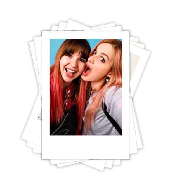 Mini Pola Kart Fotoğraf Baskı 6x9 cm – 12 Adet Retro Çerçeveli