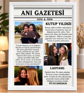 Kişiye Özel Anı Gazetesi Favori Şarkınız, Sözler ve Fotoğraf ile Tasarlanmış Benzersiz Çerçeve