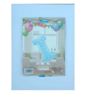 I Harf Mavi Yıldız Desenli Folyo Balon 26" inç 65 cm parti, doğum