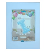 I Harf Mavi Yıldız Desenli Folyo Balon 26" inç 65 cm parti, doğum