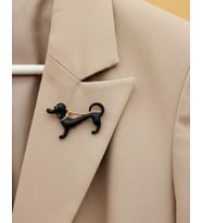 Siyah Sadık Dost Köpek Broş