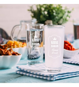 Kral Babam İsme Özel Rakı Bardağı