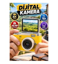 48 MP Dijital Vlog Kamera 4K Video 18x Zoom Flip Ekran ve LED Işık