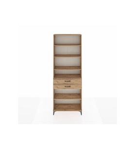 Arges Dolap 5 Raflı 2 Çekmeceli 88x30x243 Çam-Çam